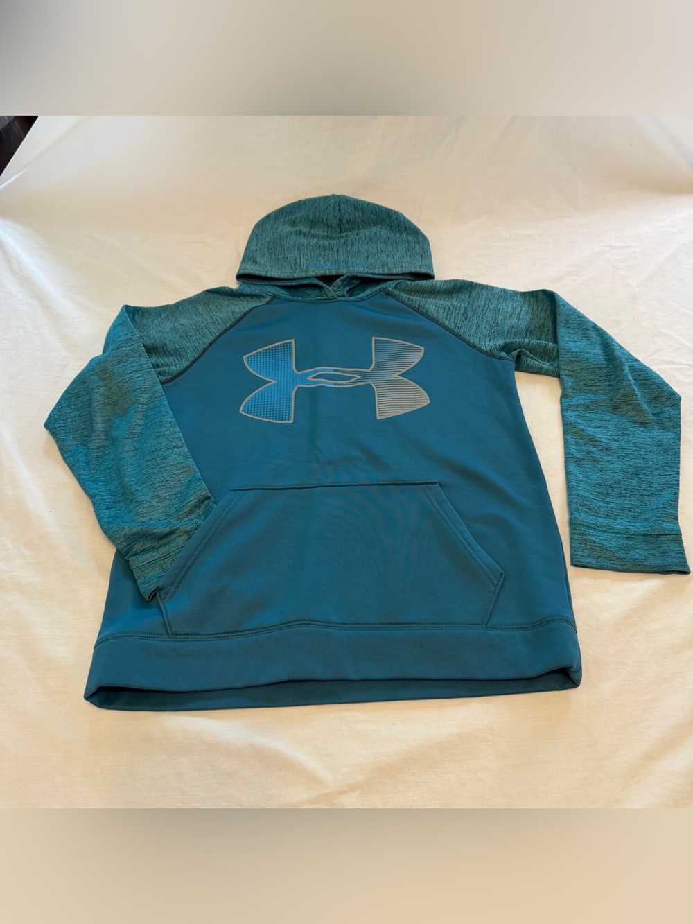 Under Armour Teal & Heather Teal Kids' Pullover Hoodie Size YLG
